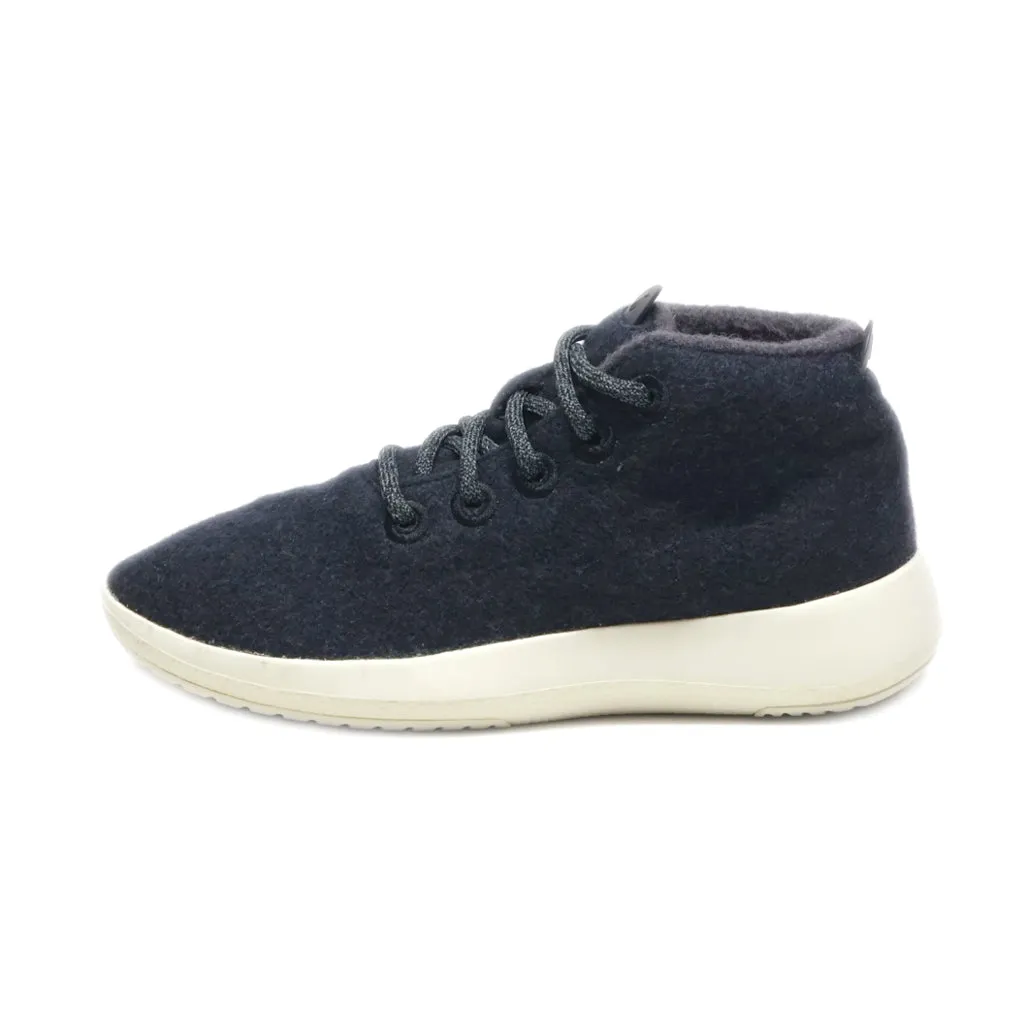 Allbirds Runner Up Mizzle Navy Hi High-Top Sneakers Wool Black Colour For Women