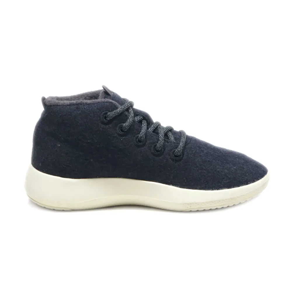 Allbirds Runner Up Mizzle Navy Hi High-Top Sneakers Wool Black Colour For Women