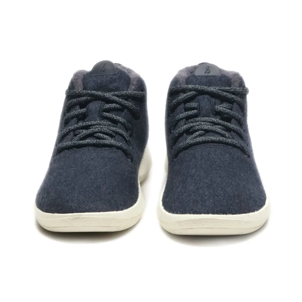 Allbirds Runner Up Mizzle Navy Hi High-Top Sneakers Wool Black Colour For Women