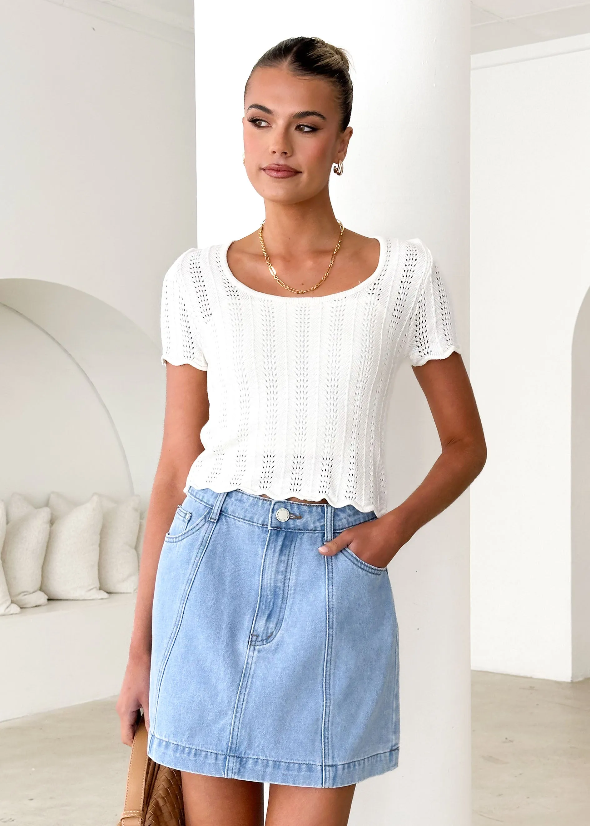 Araceli Knit Top - White