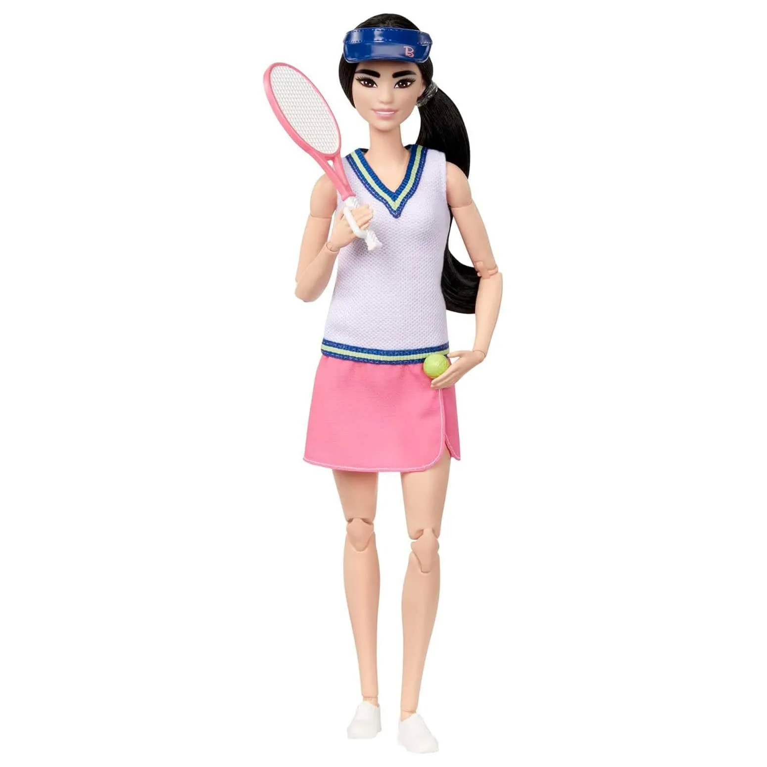 Barbie Tennis Player Fashion Doll Made to Move Racquet Ball Visor