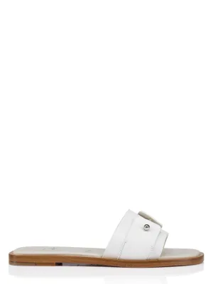 Christian Louboutin Chambelimule Donna Flat Calf Mule in Bianco | In-Store Only