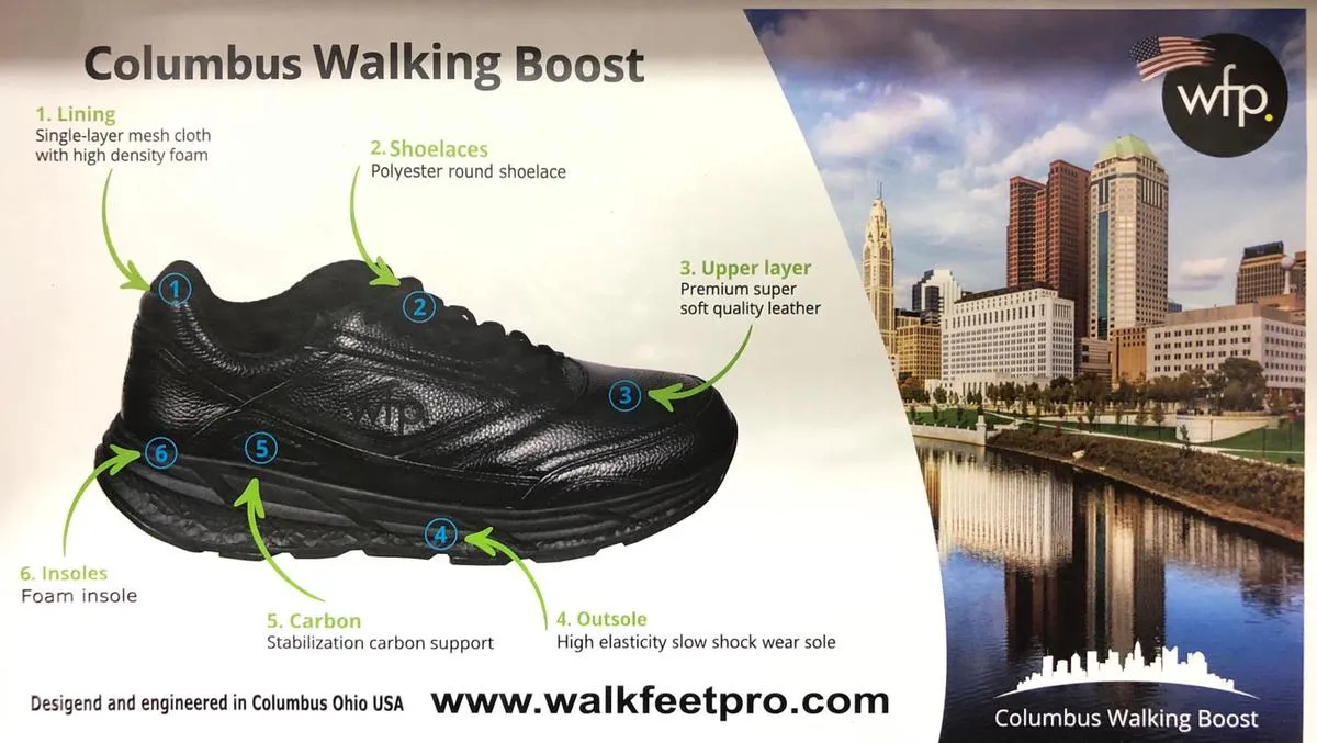 Columbus WFP Walking Shoes - Walking Boost Wide 4E Brown Suede