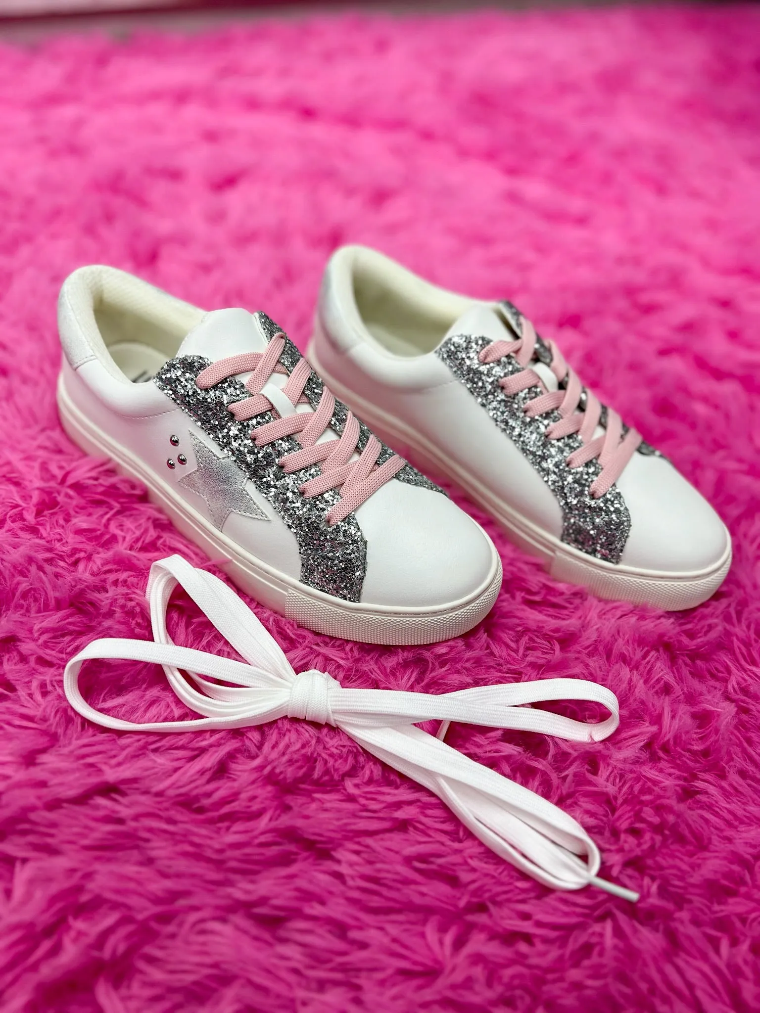Corkys Supernova Silver Glitter Star Sneakers