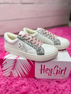 Corkys Supernova Silver Glitter Star Sneakers