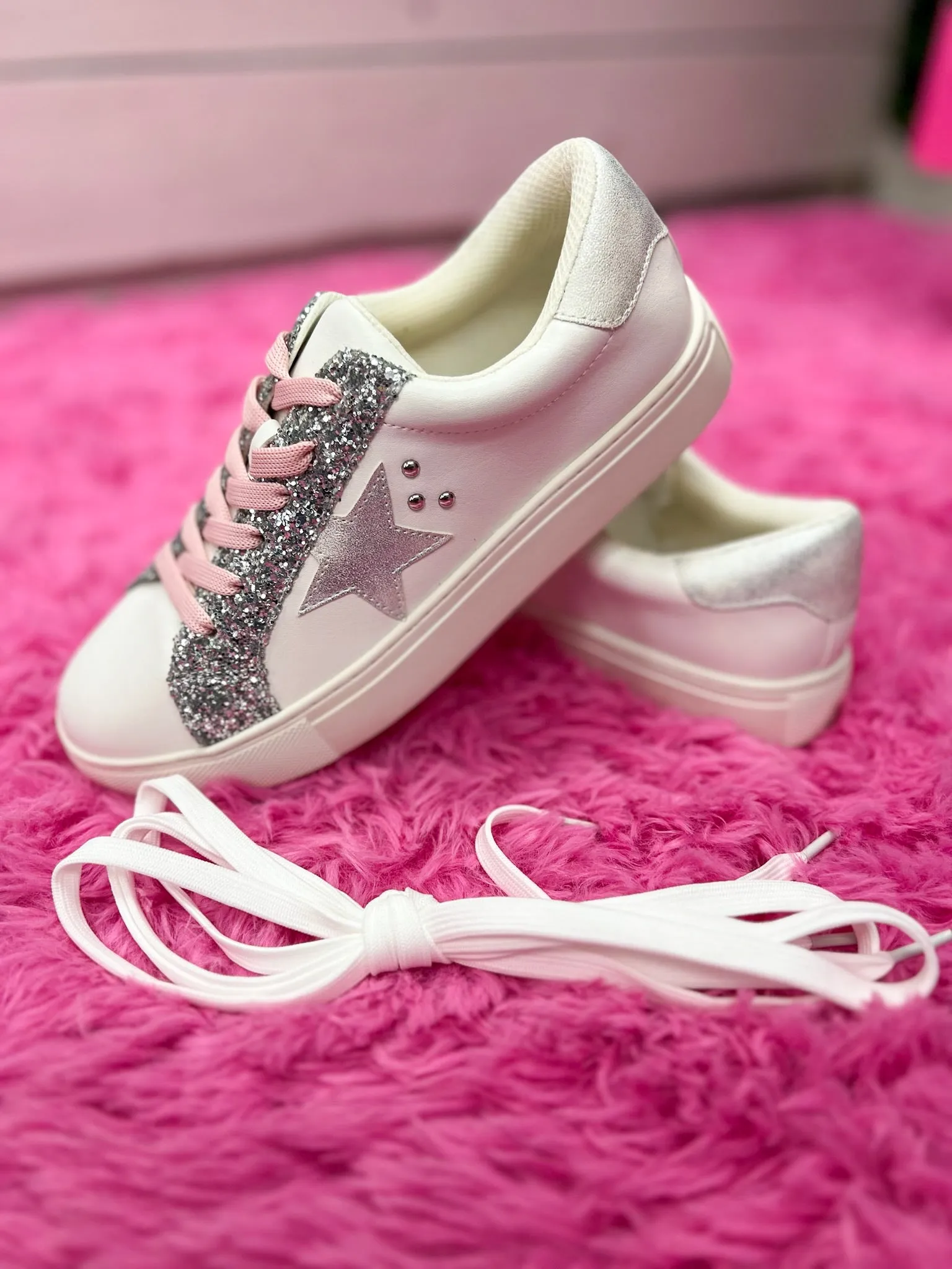 Corkys Supernova Silver Glitter Star Sneakers