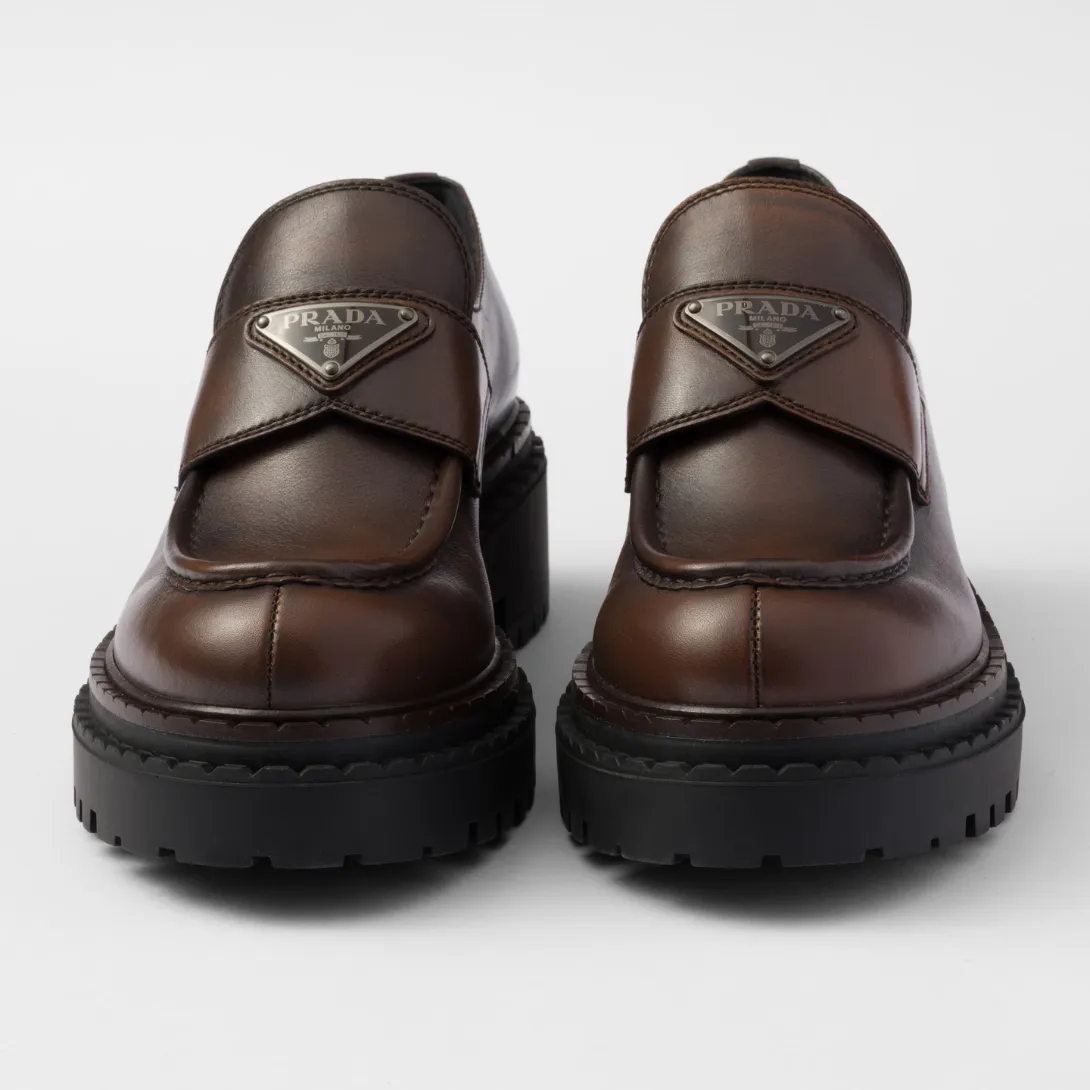 Double Chocolate leather loafers