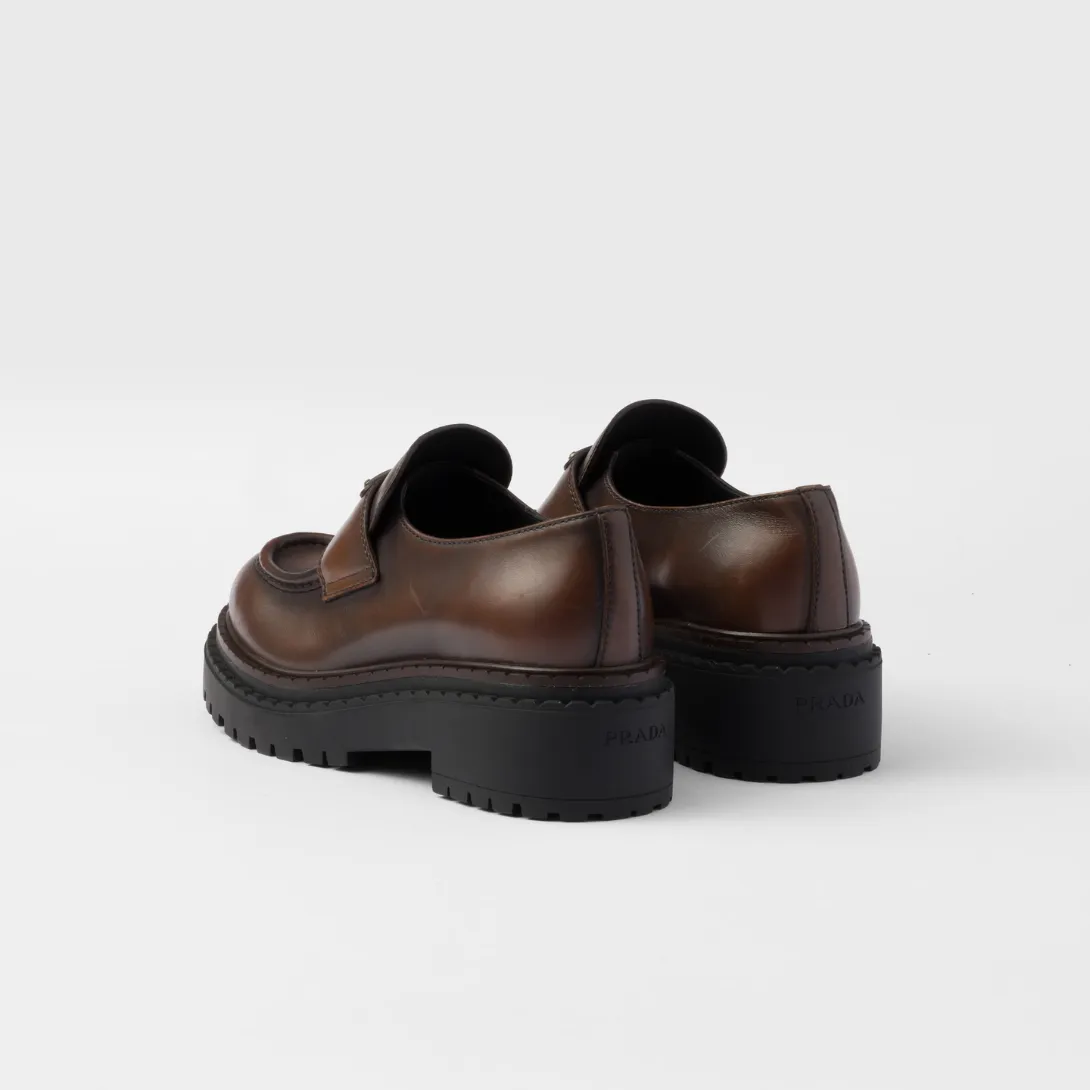 Double Chocolate leather loafers
