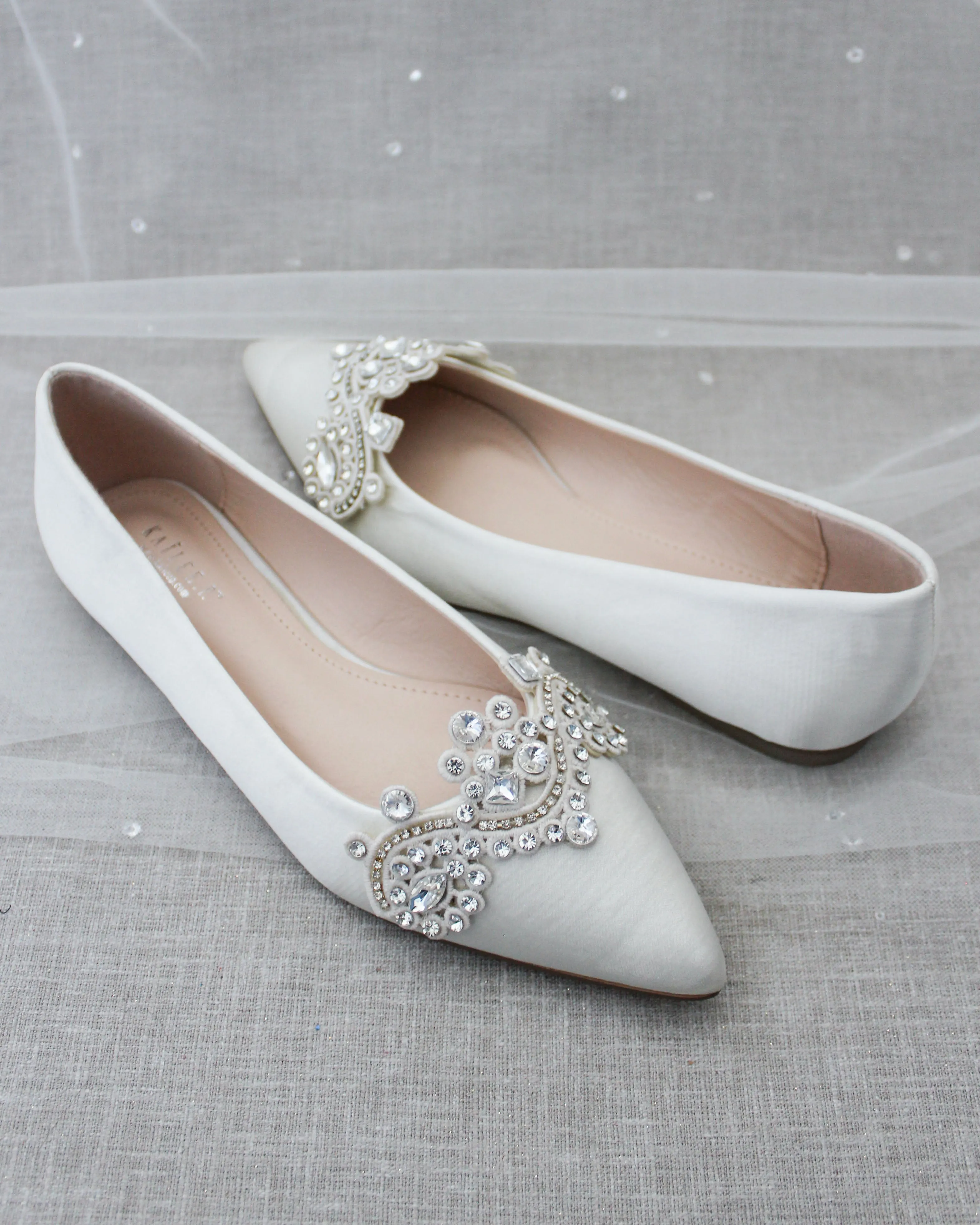 Embellished Rhinestone Wedding Flats