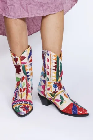 Embroidered Patchwork Boots GINALYN
