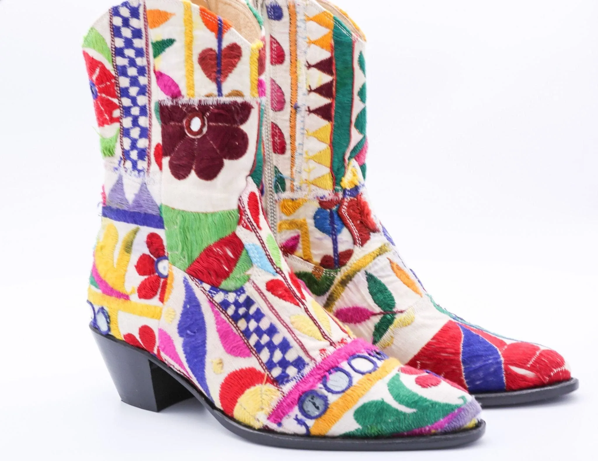 Embroidered Patchwork Boots GINALYN