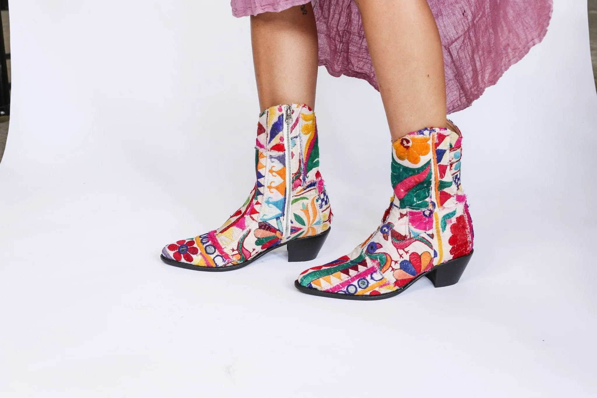 Embroidered Patchwork Boots GINALYN