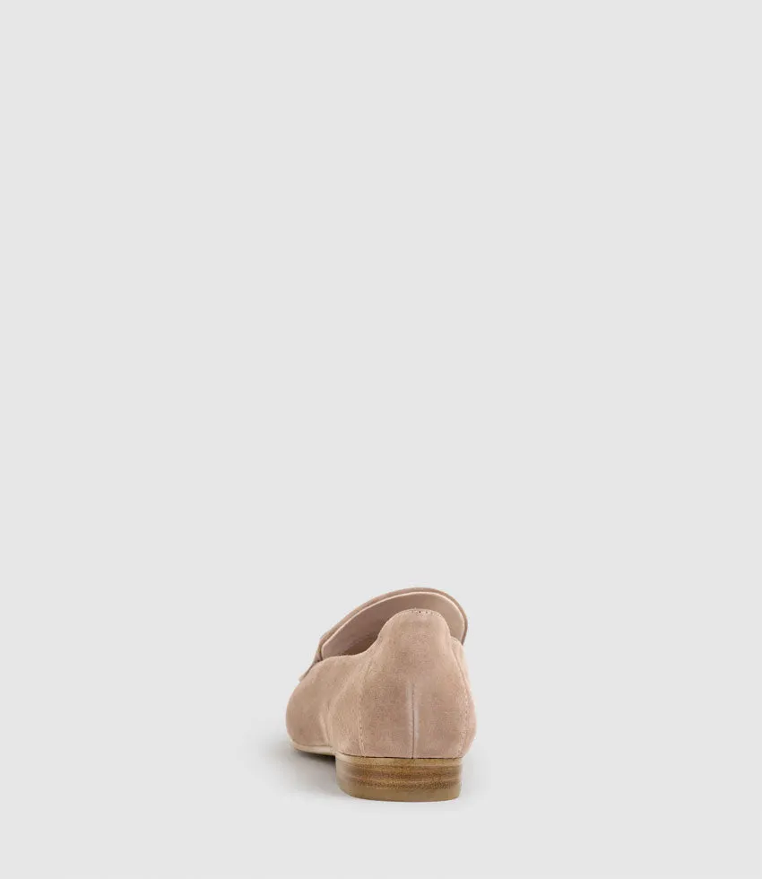 GRADED Moccasin with Tonal Hardware in Nude Suede