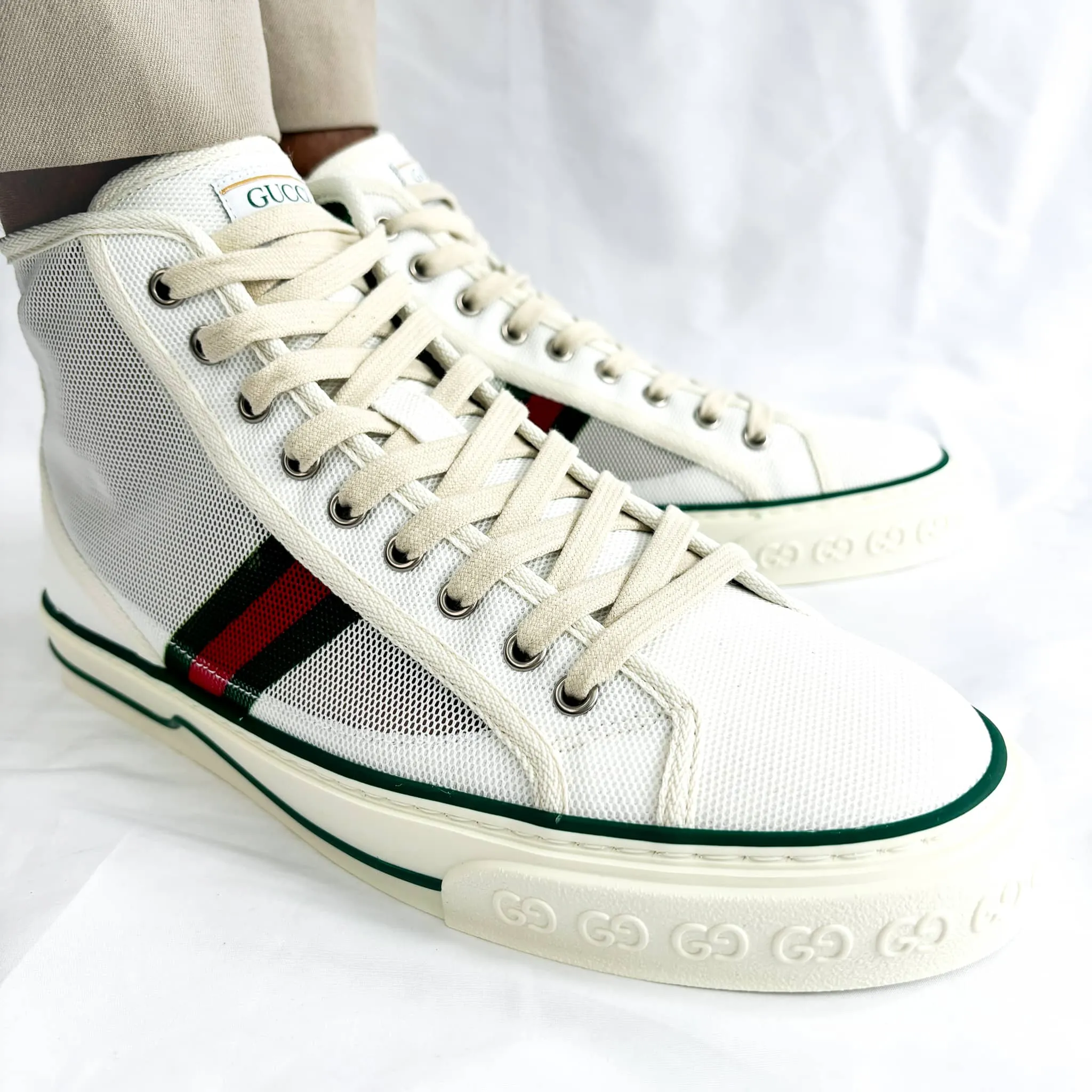 Gucci Mens 1977 Tennis High Top Trainers
