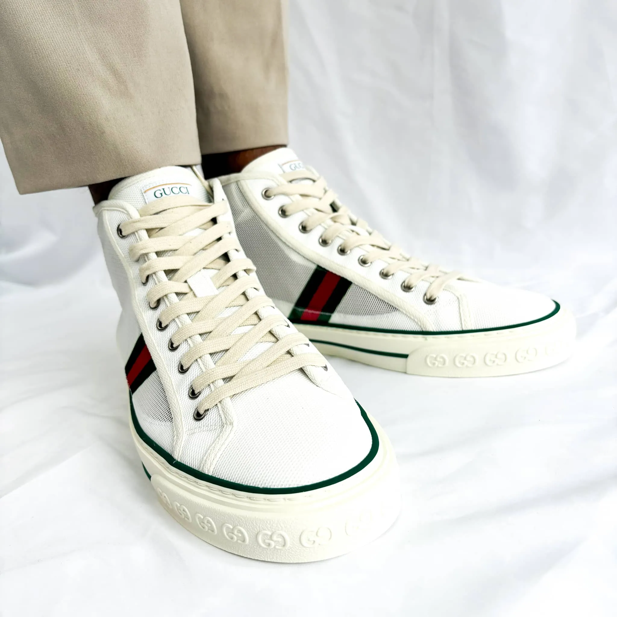 Gucci Mens 1977 Tennis High Top Trainers