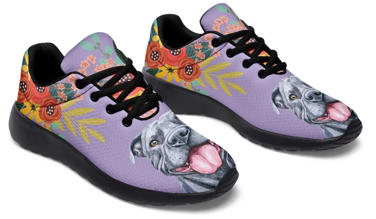 Joyful Grey Pit Bull Sneakers