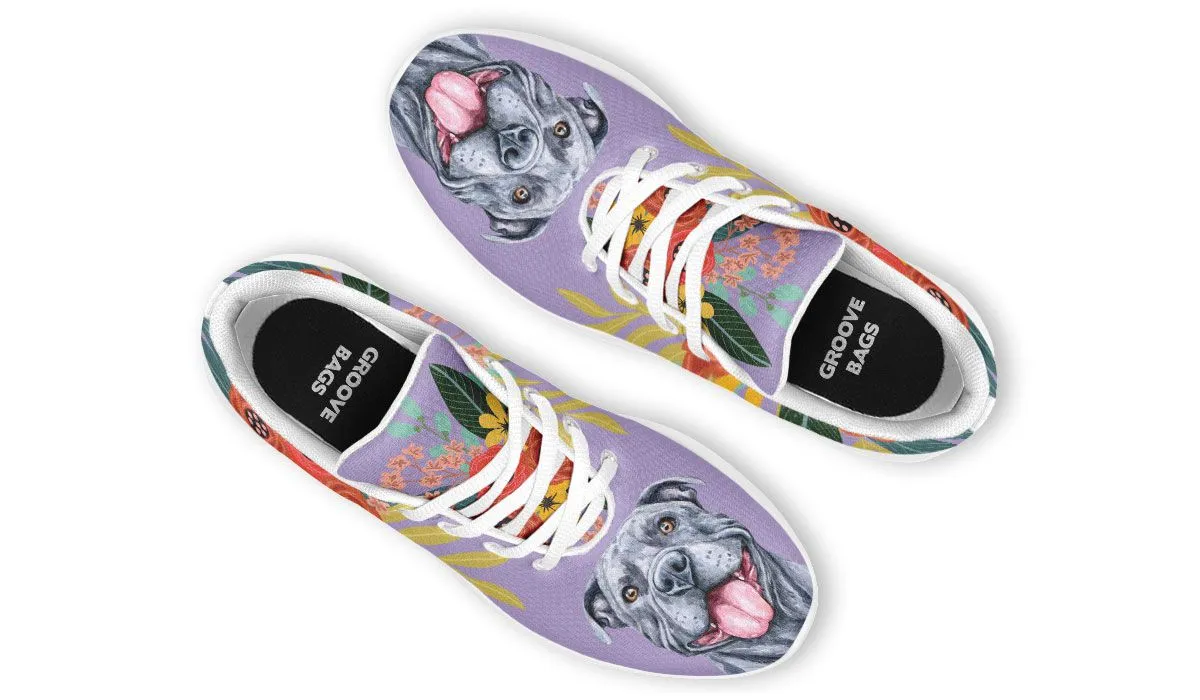 Joyful Grey Pit Bull Sneakers