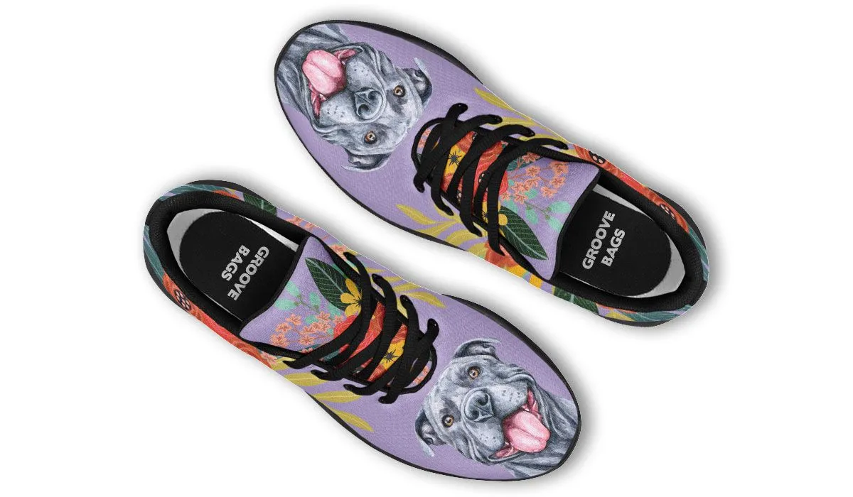 Joyful Grey Pit Bull Sneakers
