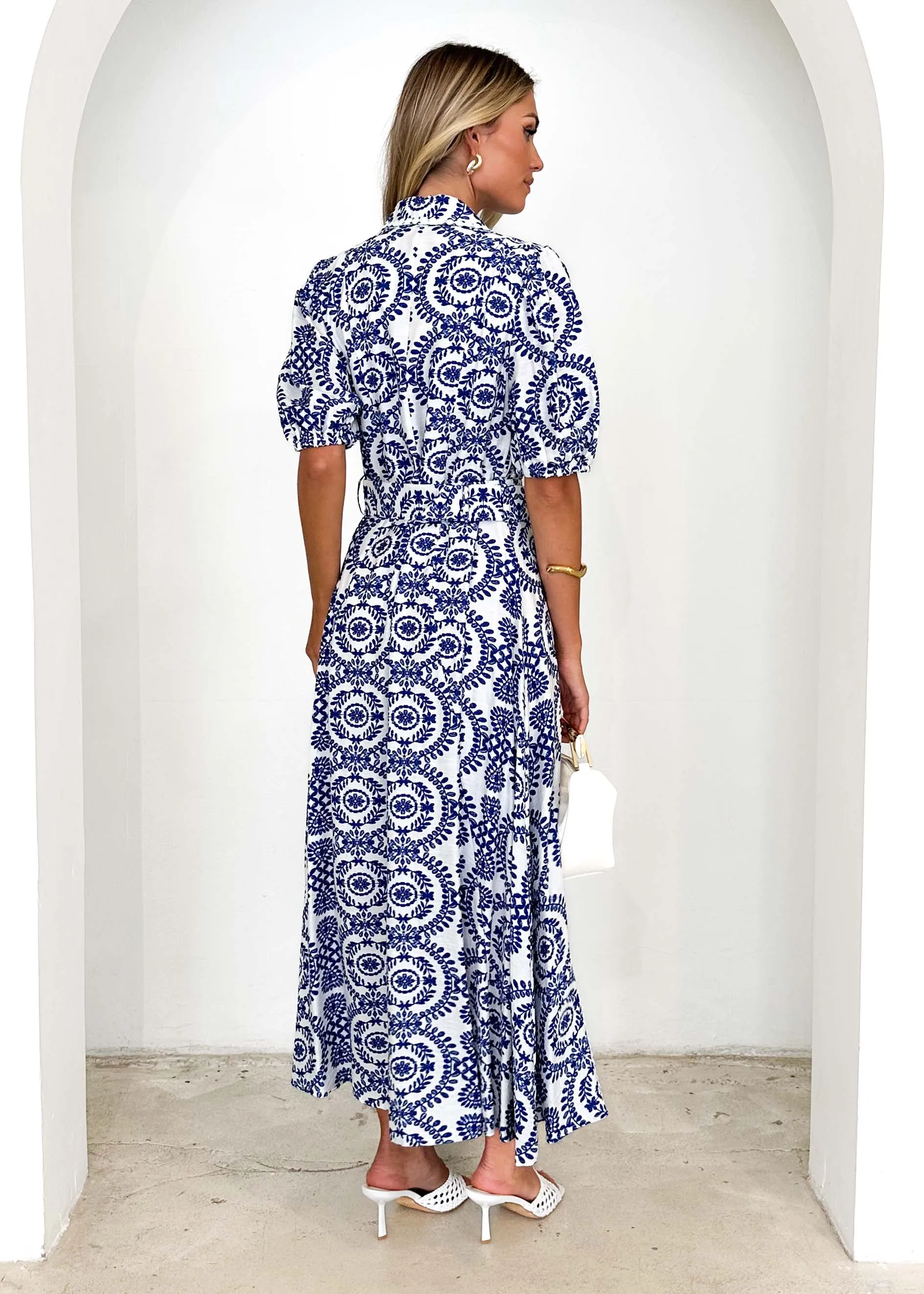 Kacy Maxi Dress - Navy Anglaise