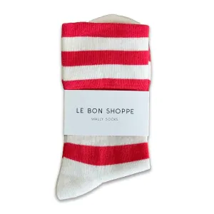 LBS Wally Socks - Wide Red/White