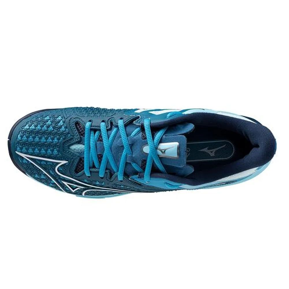 Men's Wave Exceed Tour 6 AC Tennis Shoes Moroccan Blue and White