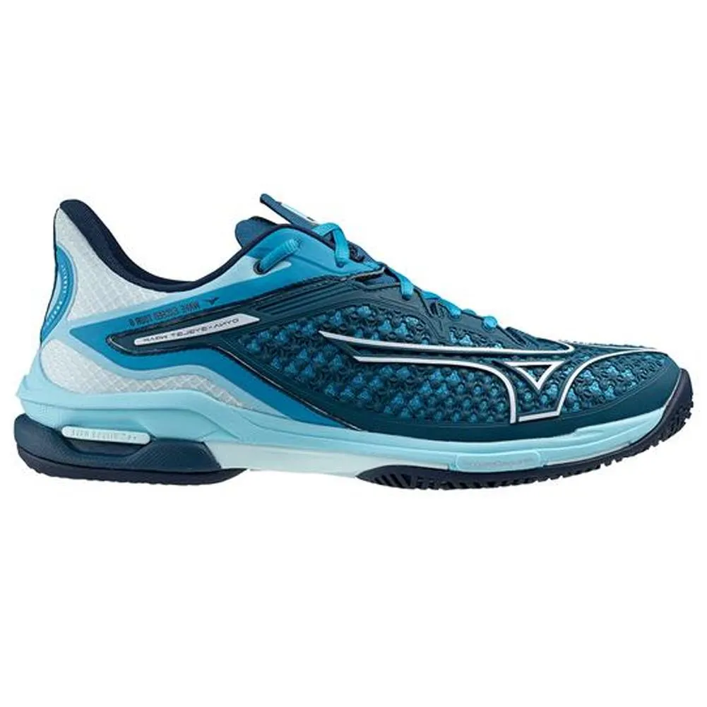 Men's Wave Exceed Tour 6 AC Tennis Shoes Moroccan Blue and White