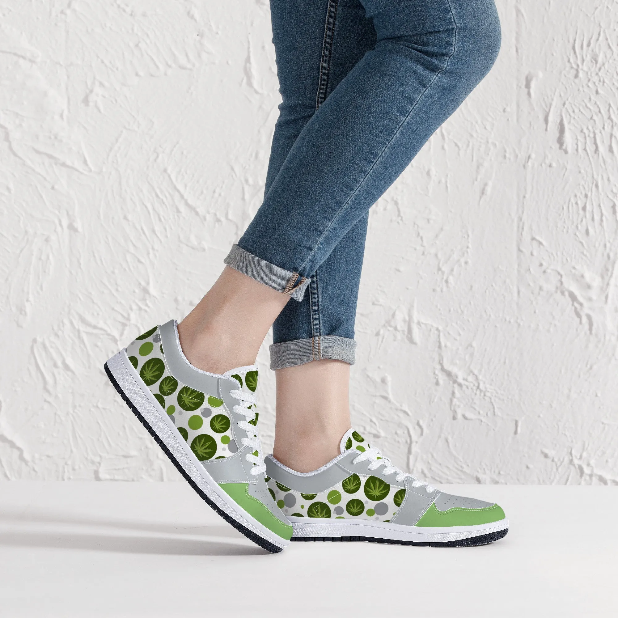 Modern Day Hippie Low-Top Leather Sneakers - White