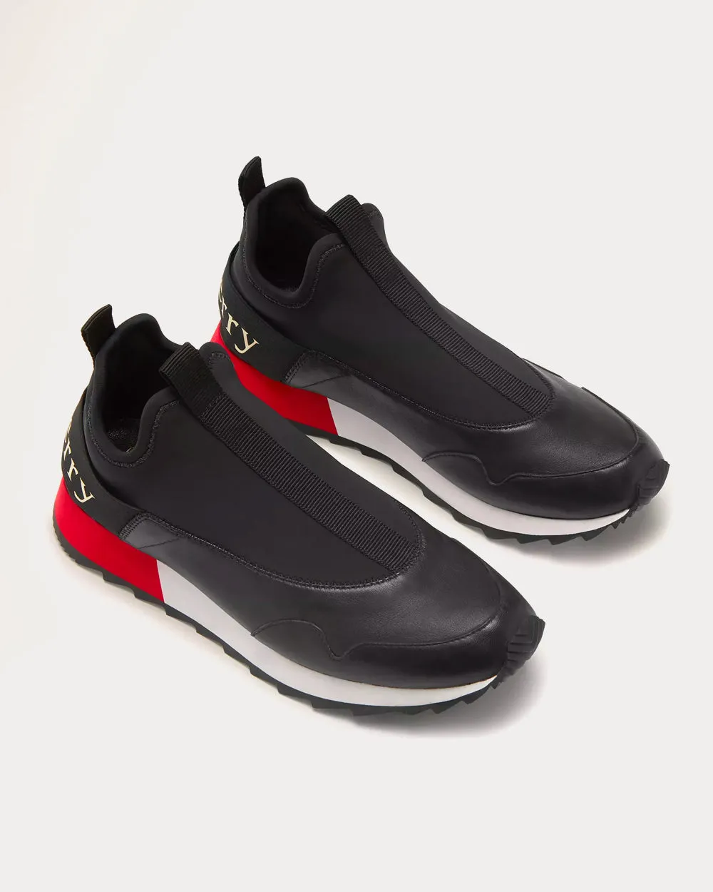MY-1 Pull-On Black Neoprene Low Top Sneakers