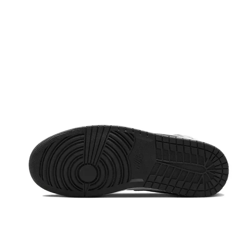Nike Air Jordan 1 MID Comfortable and Breathable Mens Basketball Shoes Anti-skid Wearable Sneakers White Black Colorway