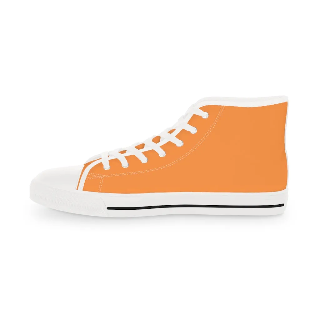 Orange Color Men's High Tops, Orange Modern Minimalist Best Men's High Top Sneakers (US Size: 5-14)
