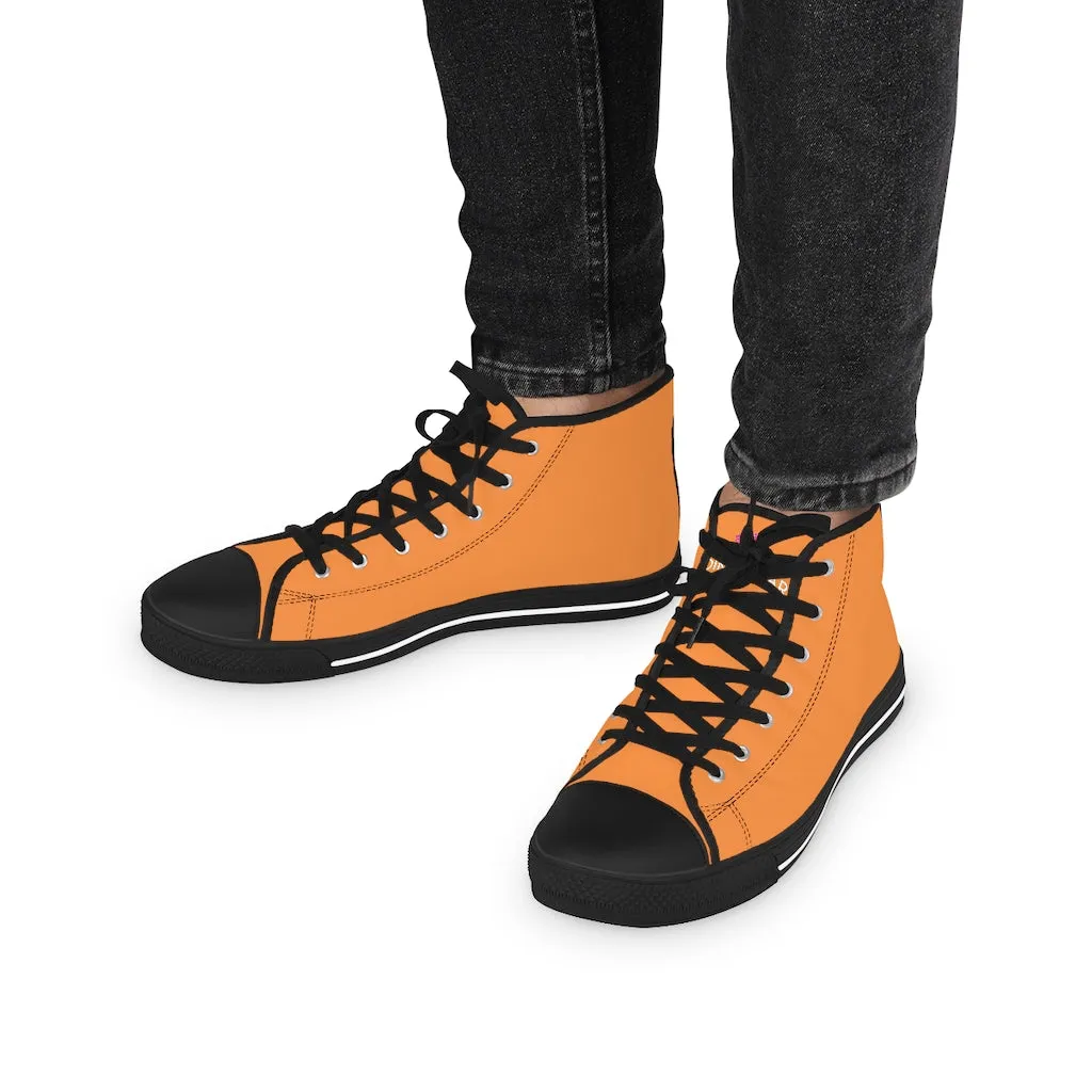 Orange Color Men's High Tops, Orange Modern Minimalist Best Men's High Top Sneakers (US Size: 5-14)