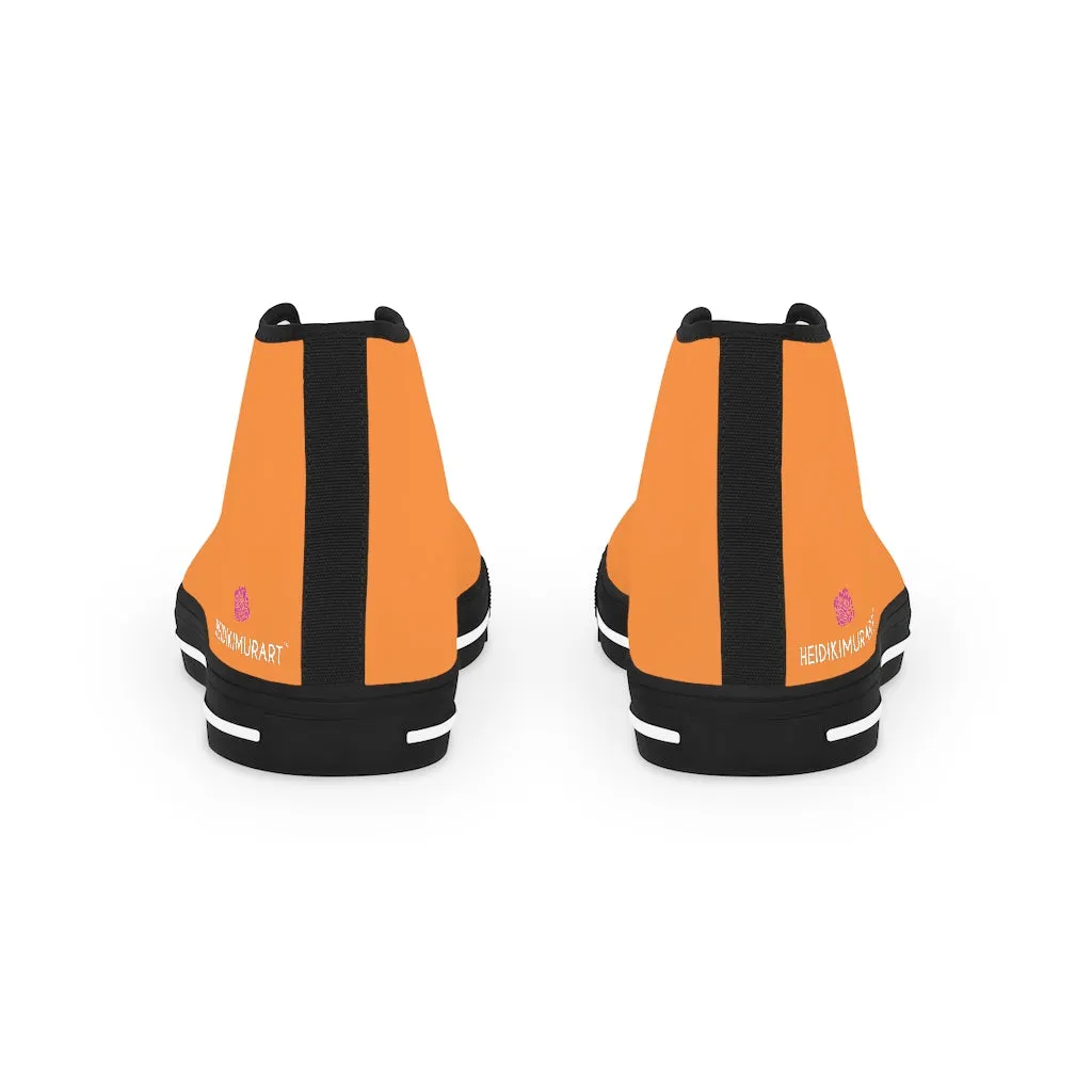 Orange Color Men's High Tops, Orange Modern Minimalist Best Men's High Top Sneakers (US Size: 5-14)