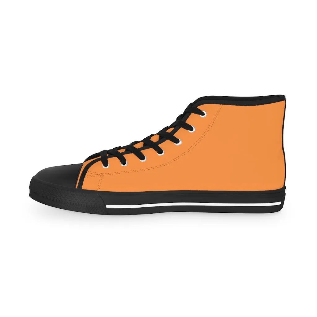 Orange Color Men's High Tops, Orange Modern Minimalist Best Men's High Top Sneakers (US Size: 5-14)