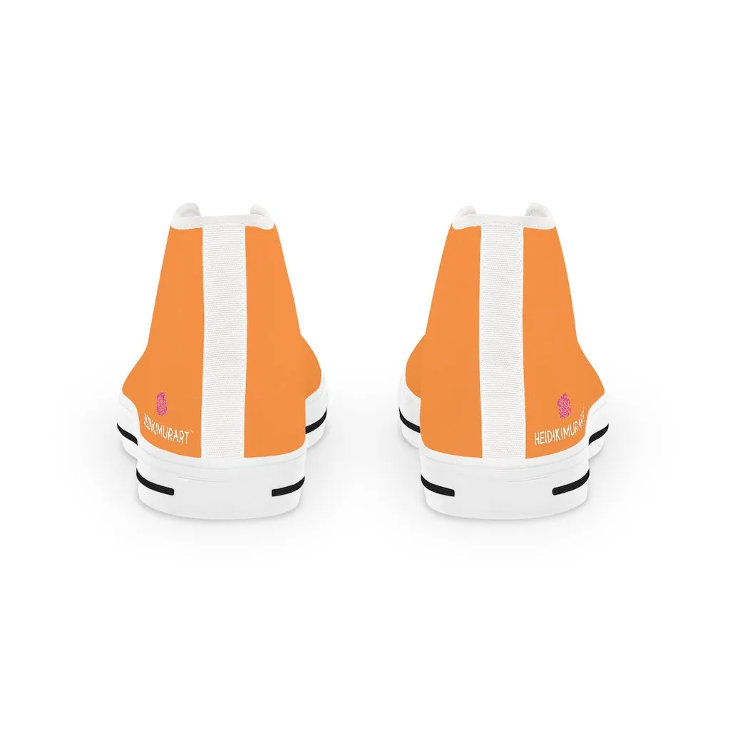 Orange Color Men's High Tops, Orange Modern Minimalist Best Men's High Top Sneakers (US Size: 5-14)
