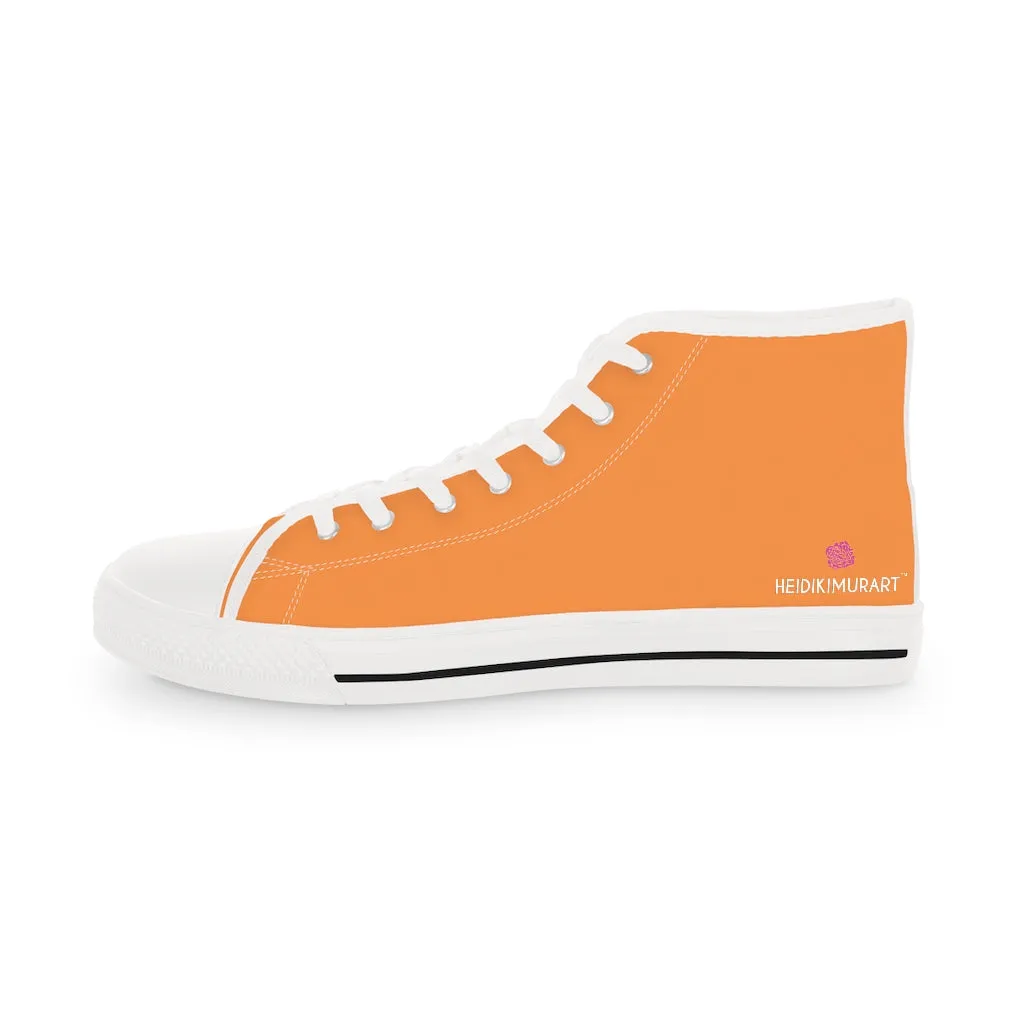 Orange Color Men's High Tops, Orange Modern Minimalist Best Men's High Top Sneakers (US Size: 5-14)