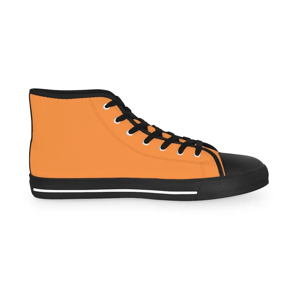 Orange Color Men's High Tops, Orange Modern Minimalist Best Men's High Top Sneakers (US Size: 5-14)