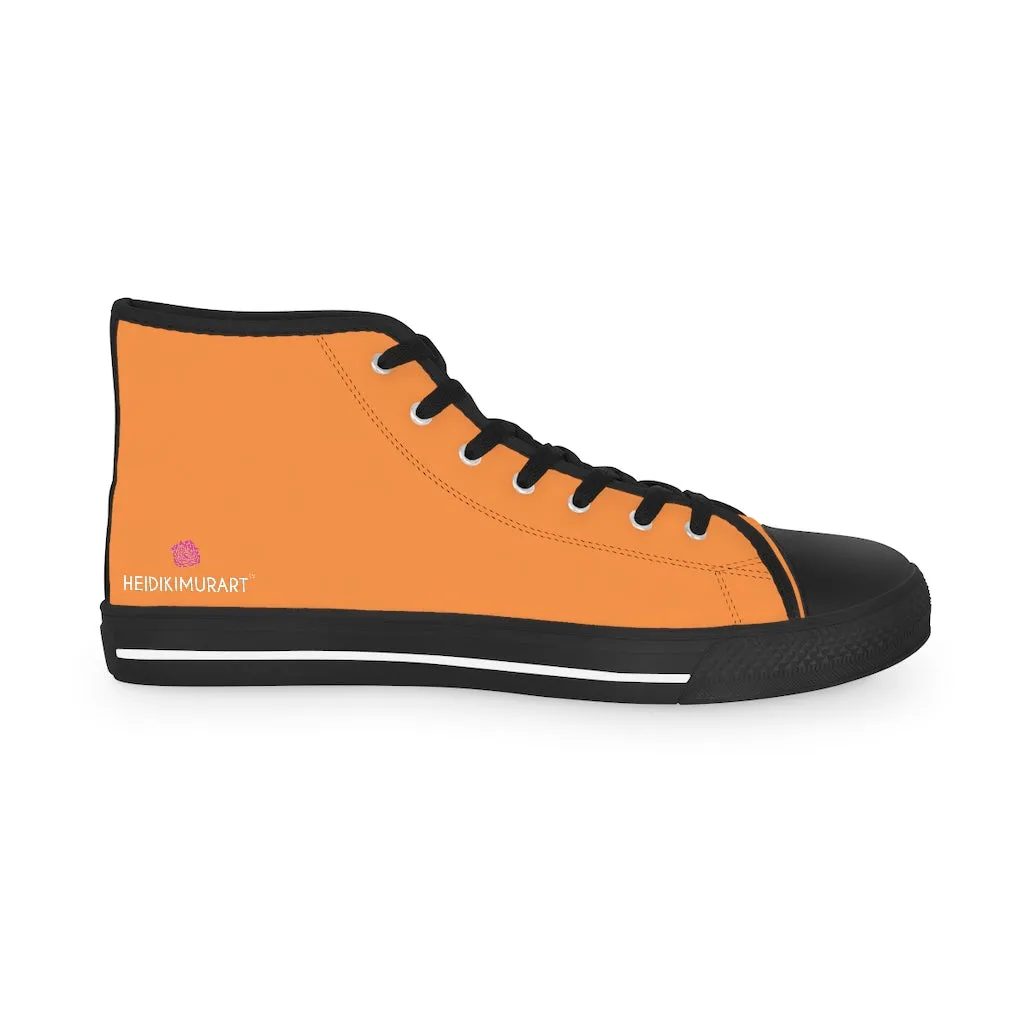 Orange Color Men's High Tops, Orange Modern Minimalist Best Men's High Top Sneakers (US Size: 5-14)