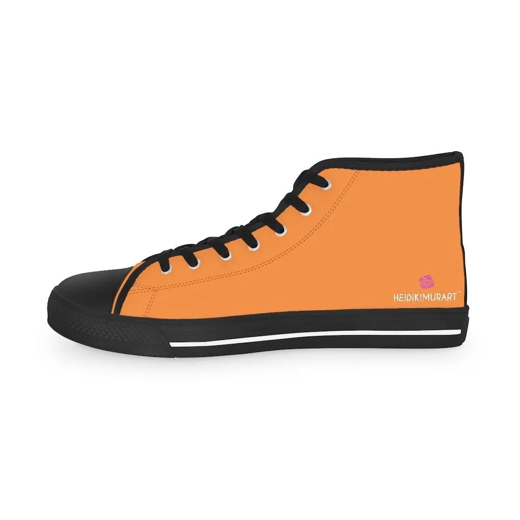 Orange Color Men's High Tops, Orange Modern Minimalist Best Men's High Top Sneakers (US Size: 5-14)