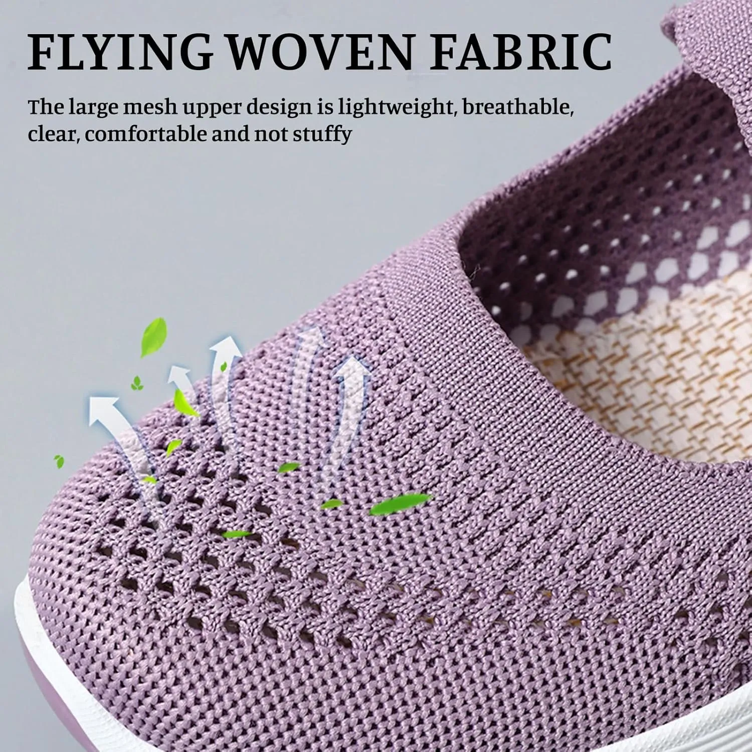 Orthopedic Shoes for Women Walking Shoes Comfortable Breathable Knit Slip On Sneakers Soft Orthopedic Slip-On Indoor Outdoor Casual Shoe Lightweight Wide Width Soft Sole Arch Support Non-Slip Shoe