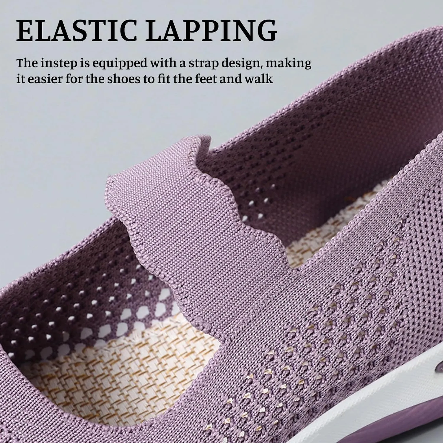 Orthopedic Shoes for Women Walking Shoes Comfortable Breathable Knit Slip On Sneakers Soft Orthopedic Slip-On Indoor Outdoor Casual Shoe Lightweight Wide Width Soft Sole Arch Support Non-Slip Shoe