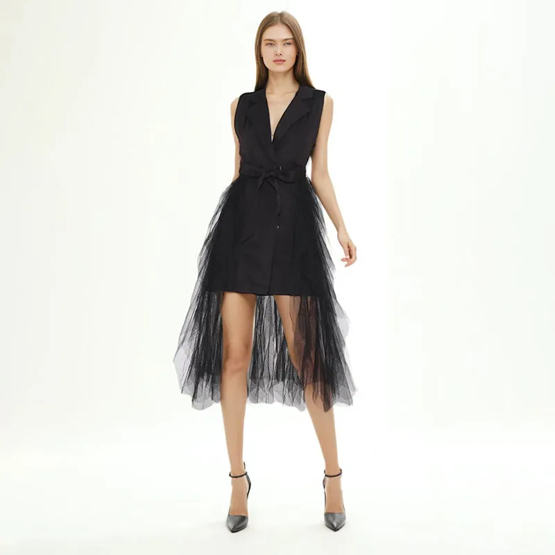 Paisley™ | V-Neck Suit Mesh Curve-Enhancing Splicing Dress