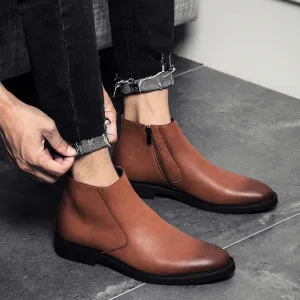 Plus Size Men's British Style Casual zipper Short Boots