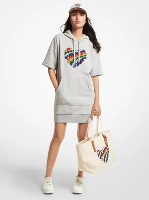 Pride Heart Logo Organic Cotton Blend Hoodie Dress