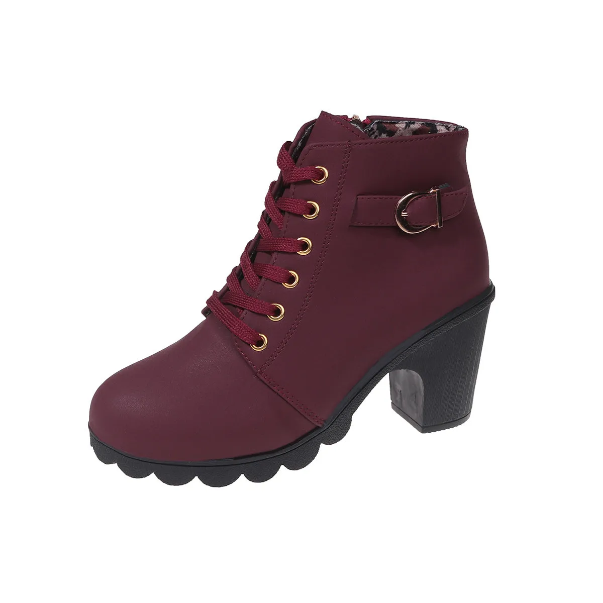 Riley  Heeled Side Zipper Ankle Boots