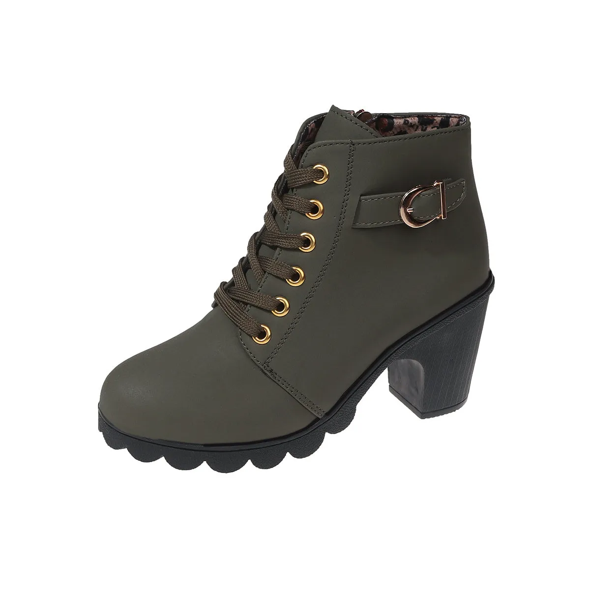 Riley  Heeled Side Zipper Ankle Boots