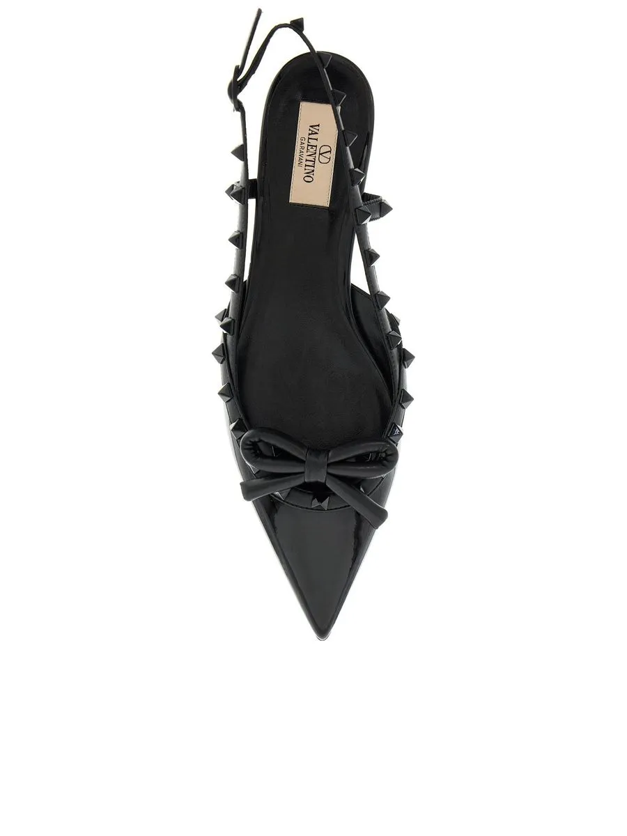 Rockstud Bow Slingback Flats