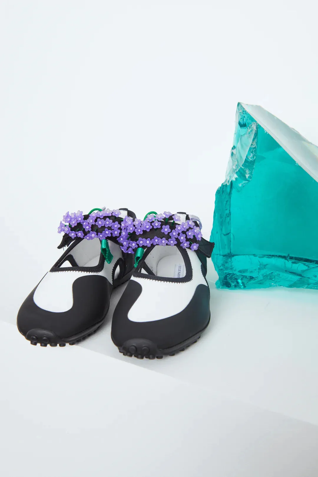 Sara Open Flat - White/Lavender