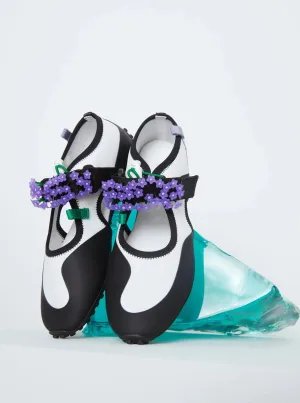 Sara Open Flat - White/Lavender