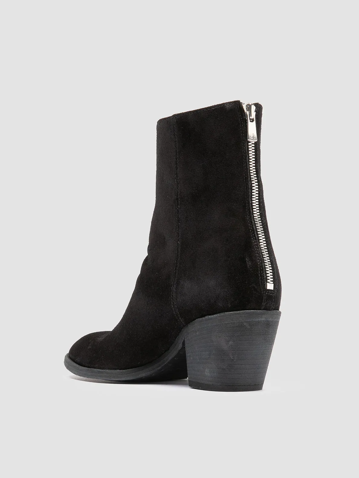 SYDNE 010 - Black Suede Zipped Boots