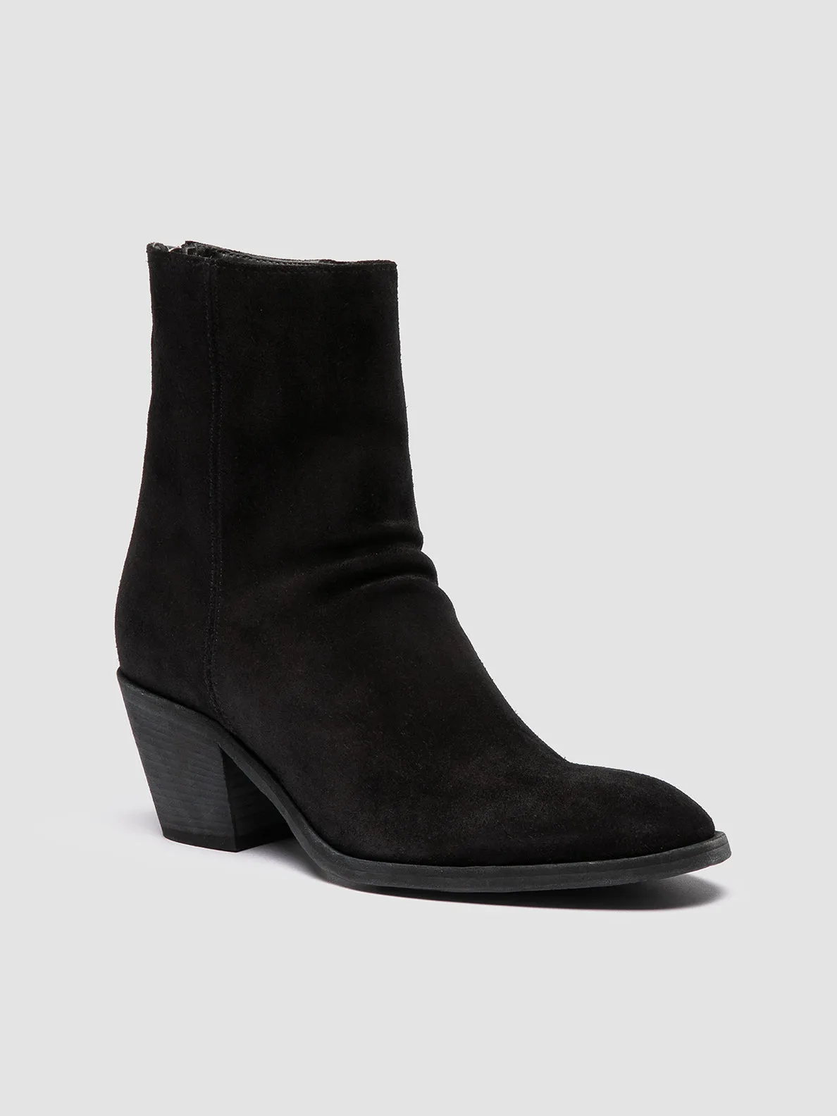 SYDNE 010 - Black Suede Zipped Boots